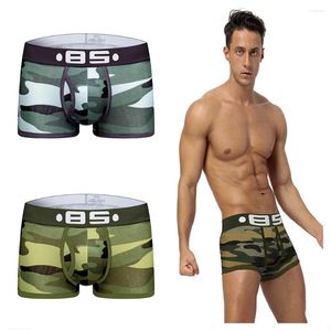 Mutande 1PCS Pantaloncini boxer stampati mimetici Mutandine maschili Traspirante Comoda biancheria intima da lettera per uomo