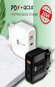 PD 20W Typec i QC 30 Szybka ścianka Charger telefonu komórkowego US UE UK Plug na iPhone Xiaomi Huawei All Smart Phone 5800763