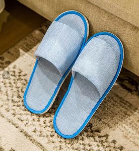 Pantofole monouso 2024 nuove in cotone lino antiscivolo pantofole per la casa per l'ospitalità per la casa Pantofole per hotel