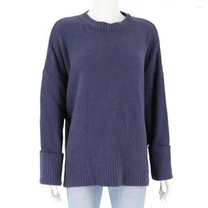 Camicette da donna Maglione lavorato a maglia da donna Tinta unita Accogliente Streetwear Taglio ampio lavorato a maglia con finiture a coste per l'autunno