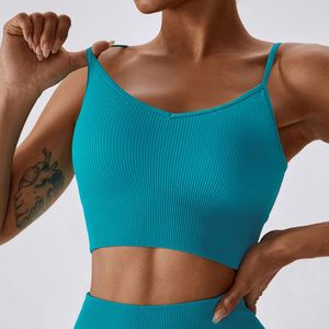 Lu Align Backless Outfit Sutiãs Workout Top Seamless Running Wear com nervuras Yoga Sutiã esportivo Cri-cross Ciclismo Cueca Ropa Interior De Mujer Jogger Gry Lu-08 2024