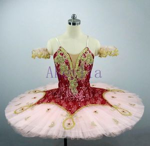 11 strati di tulle tutù di balletto arlecchino professionale lo schiaccianoci costume di balletto abbigliamento da ballo per le donne tutu di pesca bordeaux ragazze com7493217