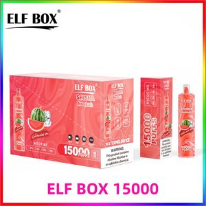 Elf Kutusu 15000 Mesh Bobin 0.6ohm E-Liquid 26ml Nikotin%0/%2/%5 Pil 18250-600mAH Şarj Edilebilir C Tip Bang Kutusu Patlama