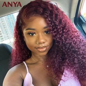 ブラジルブルーピンクハイライトボディウェーブレースフロントウィッグヒューマンヘアプリカットHDレース13x4 Glueless Lace Frontal Wig