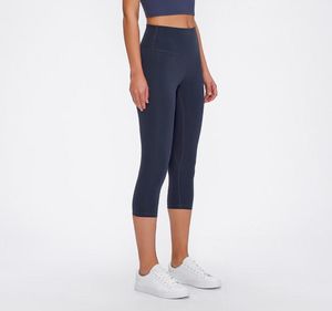 L102 Kvinnor Tight Sports Capri Sexig Yoga Mage Control Leggings 4 Way Stretch Fabric Non See Through Quality Fintess Pants8201967