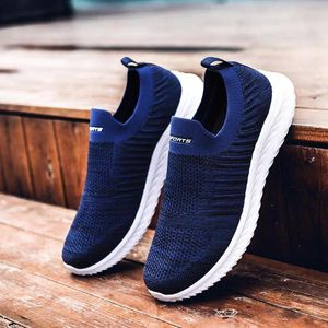 Sapatos de tricô de tamanho masculino grande masculino de verão Casual Homens Running Sports Sneakers Brands Brands Blue Trainers Walk D-424 S 116 S 948 S