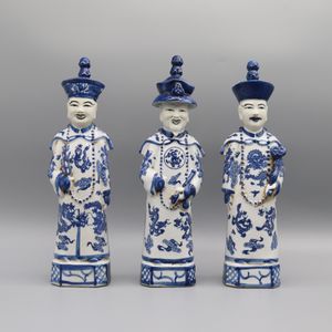 Set di figurine di imperatori cinesi della dinastia Qing, statue in ceramica, accessori da tavola, decorazioni per la casa