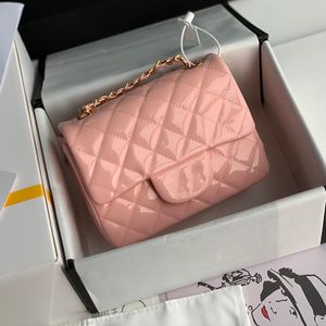 Designerväska crossbody axelväska rosa handväska kedja hög kvalitet 10a äkta läderguld eller silverflikväska lyxväskor pursar handväskor korskroppsdesignväskor