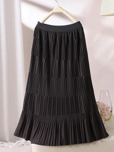 Skirts 2024 Autumn/Winter Solid Color Fashionable Pleated Skirt Women's Loose High Waist Covering Meat And Crotch Slim Half