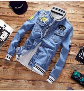 Nowa swobodna szczupła kurtka dżinsowa Plus si wielkości bomber mężczyźni Wysokiej jakości kowboj Men039s Spring Jean Jacket LJ2010139043110