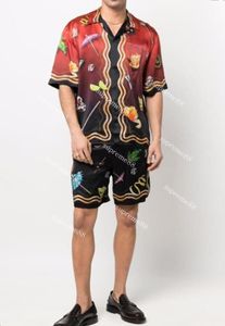 Projektant Men Projektant Klub Tennis Silk Sports Shorts Krótkie rękawy Koszule Letnie zestawy TrackSuits1195920