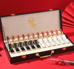 Makeup Lipstick Set Limited Box Valentine039s Day Luksusowy matowy Matte Shimmer wegański zestaw do ust urodziny Boże Narodzenie 3713917