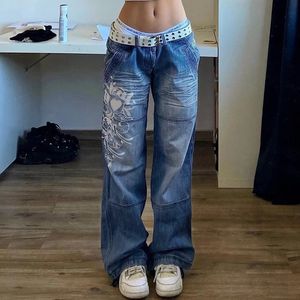 Harajuku Grunge Vintage Low Waisted Cargohose Y2K Ästhetik Indie Damen 39;s Jeans Taschen Koreanische Streetwear Retro Hose 240219