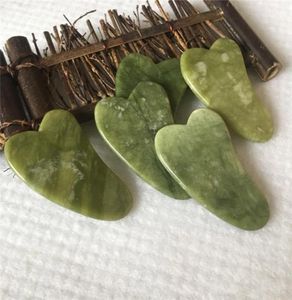 Natural Stone of Home Health Gua Sha Set Green Jade Guasha Board Massager för skrapningsterapi Jades Roller9311213