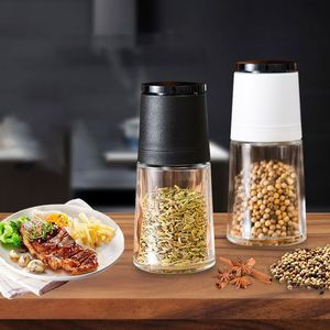 Glass Pepper Grinder Manual Salt Peppers Mill Grinders Herb Spice Shakers Kitchen Tools Adjustable Grinding Gadgets Cooking Accessories Z129
