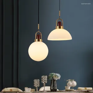 Pendant Lamps Modern Milky White Glass Light Dining Room Cafe Bar Kitchen Island Hanging Lamp E27 Nordic Indoor Decor Luminaire