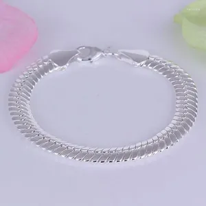 Link bransoletki hurtowa srebrna bransoletka 925 Modna biżuteria urok 10 mm łańcuch dla kobiet/mężczyzn SB231