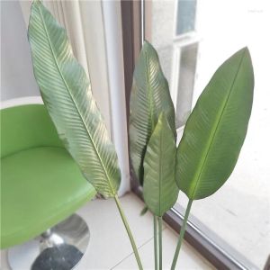 Dekorativa blommor konstgjorda bananblad stora grönt plast tropisk växt palm för trädgård el kontor hem deco accessorie 2024303