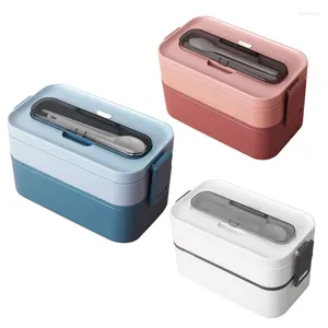 Dinnerware Sets Bento Box For Adults Kids Stackable Lunch Container With Divider Microwave Safe Leakproof Salad