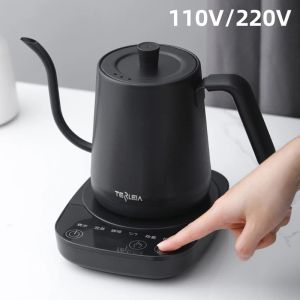 Verktyg 110V 220V Elektrisk kaffekanna 800 ml varmt vatten kanna temperaturekontrol uppvärmning av vattenflaska rostfritt stål svenhals