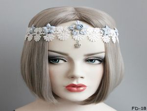 Bohemian Lolita Lace Dangle Headband Cosplay Masquerade Party Princesa Coroa Strass Borla Cabeça Hairband Noiva Praia Casamento H1403366