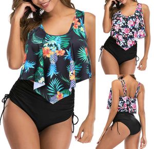 Plus Size Swimwear Women 2020 Sexy Retro Ruffle Bikini Set Floral Print Tankini Push Up Swimsuit Mujer Bathing Suit S2xl1259635