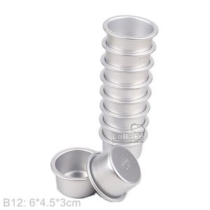 10pcs 6cm mini cup shape aluminum alloy cake moulds cheese pie pan jelly tart mold cupcake tin for oven bakeware B12 240226