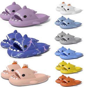 Gratis fraktdesigner Shark Slides Sandal Sandvar Svischer för män Kvinnor Gai Sandals Pantoufle Mules Män kvinnliga tofflor Tränare Flip Flops Sandles Color100