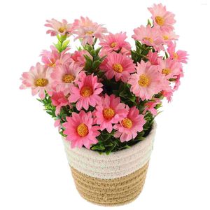 Dekoratif Çiçekler Pastoral Stil Çiçek Kutusu Küçük Sahte Bonsai Sahte Bitki Pot Yapay Saksılı Bitkiler Süsleme