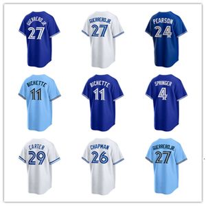 Custom Toronto Uomo donna Youth Blue Jays 4 George Springer 27 Vladimir Guerrero Jr. 11 Bo Bichette 26 Matt Chapman 29 Carter 8 Biggio 24 Pearson Baseball Jerseys