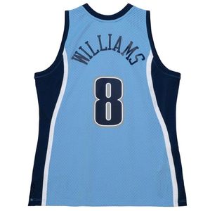 ステッチされたバスケットボールジャージDeron Williams 2006-07メッシュハードウッドクラシックレトロジャージーメンズユースS-6XL