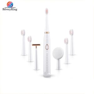 Whitening Multifunctional Oral Skin Care Kit Tooth Care Face Cleaning Lifting Device Sonic Electric Toothbrush Travel Set with 7 Heads