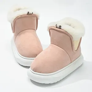 Boots 2024 Winter Womens Snow Boot Mens Shoes Waterproof Suede Plush Thick Soles Cotton Wrap Heels Insulation