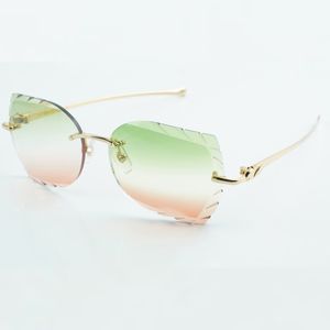 Modische Sonnenbrille mit Metallbügel und Leopardenkopf 8300817, personalisierte, individuelle Sonnenbrille mit gravierten Gläsern, Größe 58–18–140 mm