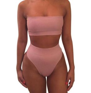 Women039s roupa de banho 1 conjunto feminino maiô biquíni baixo sem almofada cor sólida moda material muito fino respirável para praia hol5356233