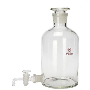 2500ml Glass Aspirator Bottle 2.5L Labratory Reagent Flask With Bottlom Stopcock