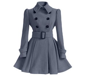 Liva Girl Womens Winter Lapel Wool Coat Trench Jacket長袖オーバーコートOutwear6395245