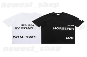 2023 designer Mens maglietta T camicia di lusso classico primavera estate cerchio classico lettera Londra Inghilterra nero bianco magliette semplice Ca1444047