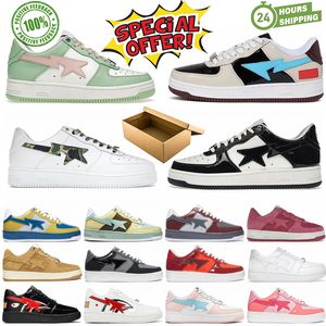 2024 sk8 Designer Sta Scarpe casual Low Top da uomo e da donna Arancione Bianco Camouflage Skateboarding Sport Bapely Sneakers Scarpe da esterno Pelle impermeabile Taglia 36-45