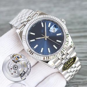 Watchsc- Super Clean Factory Mens Relógios ETA3235 Automático Blue Dial Roman Sapphire Watch 904L Original Feminino Aço Inoxidável À Prova D 'Água Relógios Luminosos 001