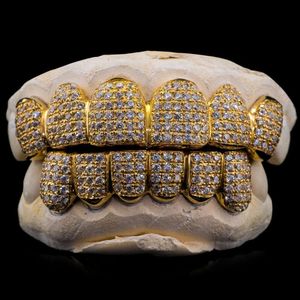 Moissanite Grill 925 Silver Gold Plated Hip Hop Teeth Grill All Iced Out Micro Paved Men Custom Iced Out Moissanite Teeth Grill