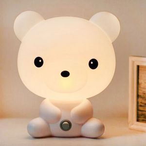 Cartoon Night Light Cute Panda Bear Bord skrivbordslampor Barn baby sömnlampa för sovrummet Bedside Indoor Decoration Moon Lamp 240227