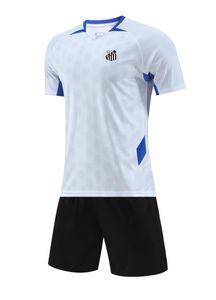 Santos FC Men Childrentracksuits Högkvalitativ fritidssport Kort ärmdräkt Utomhusträningsdräkter med korta ärmar och tunna snabbtorkande T-skjortor