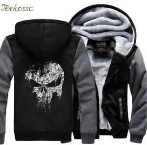 Skull Sweatshirts Men 2018 New Winter Fleece Print Thick Hoodies Jacket Hoddie Streetwear Hip Hop Male4445943