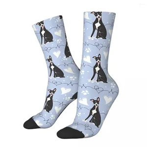 Calzini da uomo LOVE Nero Bianco Whippet Geryhound Levrieri Cane Unisex Escursionismo invernale Calzino pazzo stile Happy Street