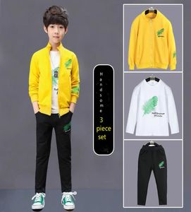 3 Set Children039s Clothing Set Autumn and Winter Boy Jacket Pants Fashion Sports Brodery Feather Coat LongSleeved Shirt 7470296