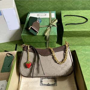 designer bag ophidia Small Handbag Strawberry Underarm Bag Crescent Moon 735132 Women Hobo Shoulder Bags Adjustable Shoulder chain Strap