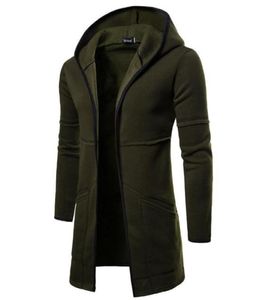 Felpa con cappuccio lungo mantello uomo felpe hip hop moda cardigan felpa mantello primavera autunno inverno cappotto capispalla MXXL nero verde grigio w2832225