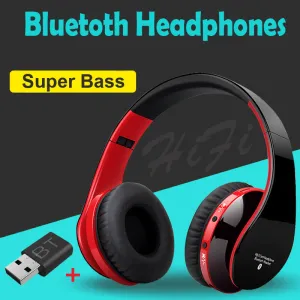 Headphones FLOVEME TV Bluetooth Headphones HiFi bluetooth headset Deep Bass Wireless Headphone with Transmitter Stick For TV Computer Phone