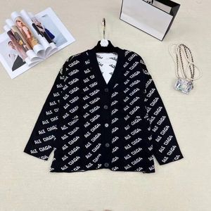Designer High Quality V-neck Knitted Cardigan Fashion Full Letter Logo Printed Button Long Sleeve Knitted Cardigan
